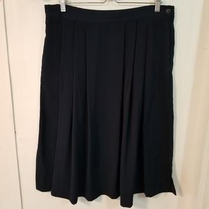 Vanessa Steven's Pleated Navy Midi Skirt